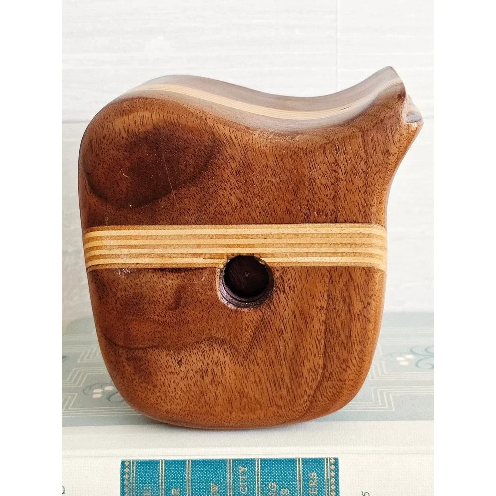 Vintage 3-Piece Bandsaw Handmade Multi-Wood Jewelry Trinket Box With Screw